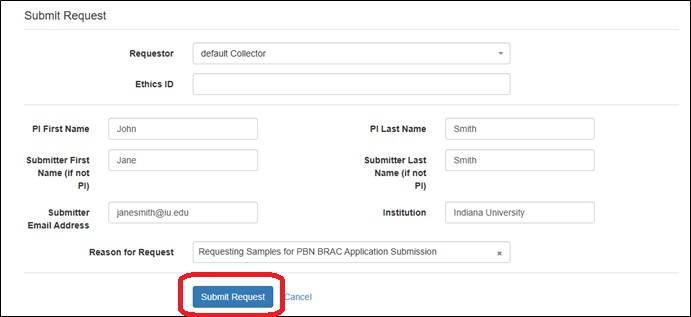 Final submission button location