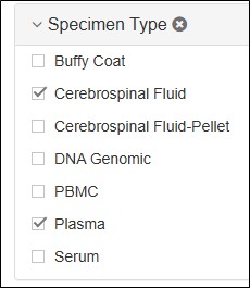 Specimen type filters